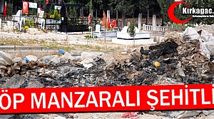 KIRKAĞAÇ'TA ÇÖP MANZARALI ŞEHİTLİK