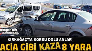 KIRKAĞAÇ'TA FACİA GİBİ KAZA 8 YARALI