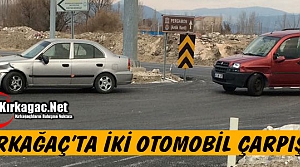 KIRKAĞAÇ'TA İKİ OTOMOBİL ÇARPIŞTI