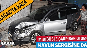 KIRKAĞAÇ’TA MİDİBÜSLE ÇARPIŞAN OTOMOBİL...