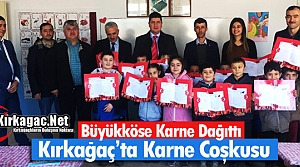 KIRKAĞAÇ'TA ÖĞRENCİLERİN KARNE COŞKUSU