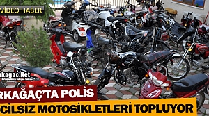 KIRKAĞAÇ’TA POLİS TESCİLSİZ MOTOSİKLETLERİ TOPLUYOR(VİDEO)