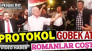 KIRKAĞAÇ’TA PROTOKOL GÖBEK ATTI ROMANLAR COŞTU(VİDEO)