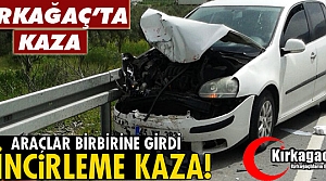 KIRKAĞAÇ’TA ÜÇ ARAÇ BİRBİRİNE GİRDİ