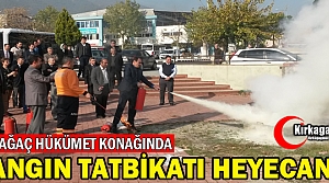 KIRKAĞAÇ'TA YANGIN TATBİKATI HEYECANI