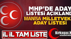 MHP LİSTESİ BELLİ OLDU.. İŞTE İL İL ADAY LİSTESİ