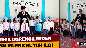 MİNİK ÖĞRENCİLERDEN POLİSLERE BÜYÜK İLGİ