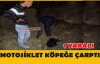 MOTOSİKLET KÖPEĞE ÇARPTI 1 YARALI