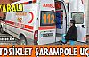 MOTOSİKLET ŞARAMPOLE UÇTU