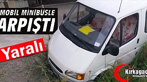 OTOMOBİL MİNİBÜSLE ÇARPIŞTI 3 YARALI