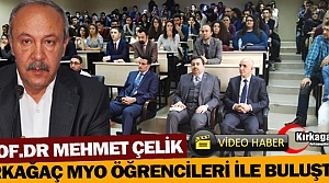 PROF. DR ÇELİK KIRKAĞAÇ MYO ÖĞRENCİLERİ İLE BULUŞTU(VİDEO)