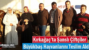 ŞANSLI ÇİFTÇİLER BÜYÜKBAŞ HAYVANLARINI TESLİM ALDILAR