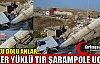 ŞEKER YÜKLÜ TIR ŞARAMPOLE UÇTU