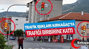 TRAFİK IŞIKLARI KIRKAĞAÇ’TA TRAFİĞİ BİRBİRİNE...