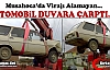 VİRAJI ALAMAYAN OTOMOBİL DUVARA ÇARPTI