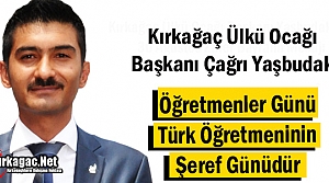 YAŞBUDAK “ÖĞRETMENLER GÜNÜ TÜRK ÖĞRETMENİNİN...