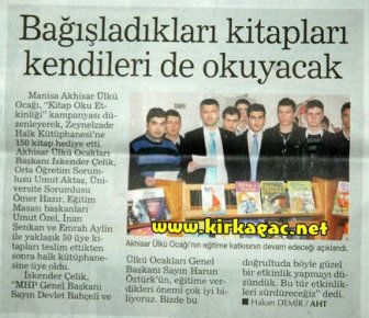 ÜLKÜCÜLERDEN EĞİTİME DESTEK(HABERTÜRK)