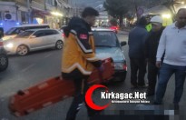 KIRKAĞAÇ’TA OTOMOBİL YAYAYA ÇARPTI(VİDEO)