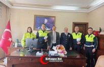 İLÇE EMNİYET’TEN KAYMAKAM OKTAY’A “TRAFİK HAFTASI” ZİYARETİ