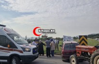 KIRKAĞAÇ'TA TRAKTÖR, OTOMOBİL İLE ÇARPIŞTI..2 YARALI..