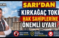 SARI'DAN TOKİ 2. KISIM İNŞAAT ALANI İÇİN CAN GÜVENLİĞİ ve GİRİŞ YASAĞI UYARISI