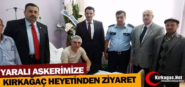 YARALI ASKERE KIRKAĞAÇ HEYETİNDEN ZİYARET